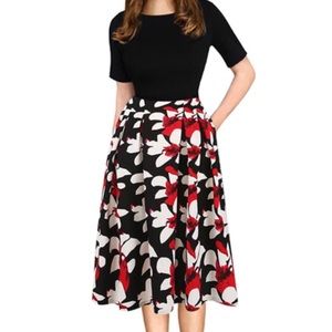 Floral print vintage style dress